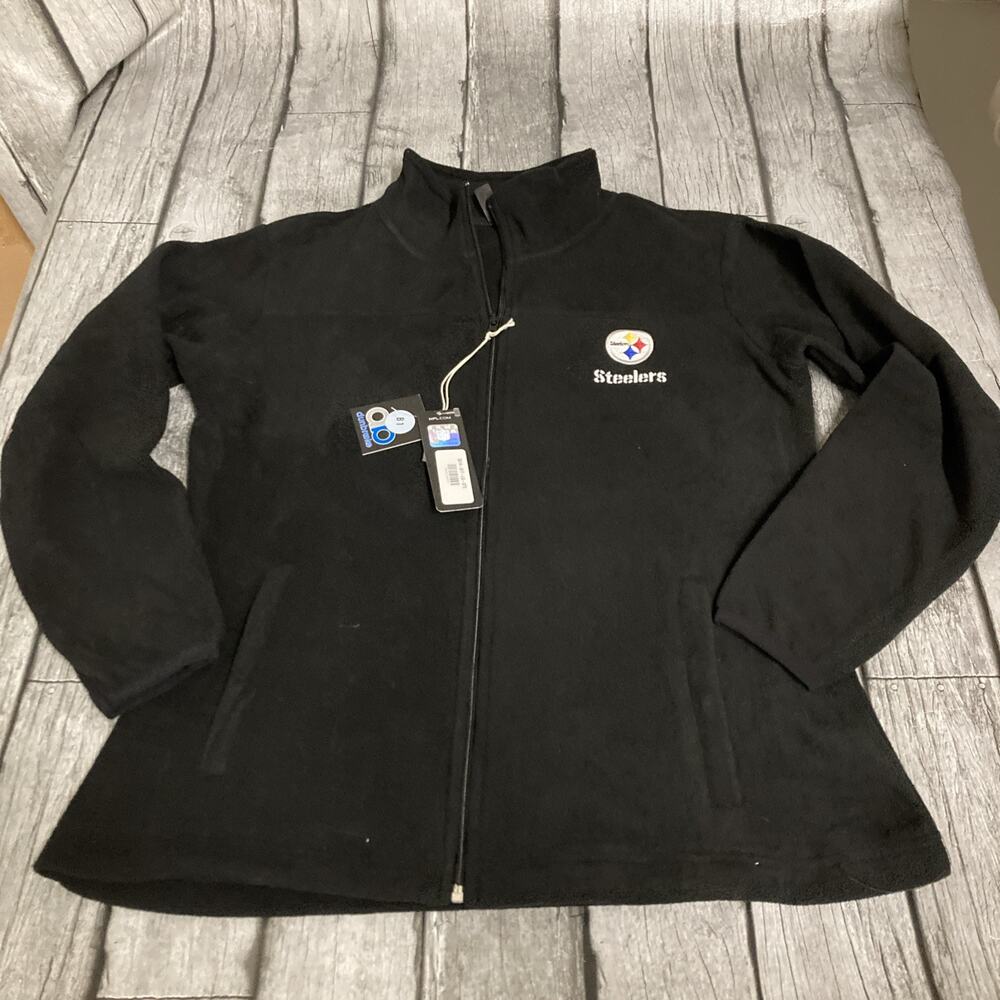 NWT Women’s Dunbrooke Pittsburgh Steelers Fleece Full Zip Jacket Large Black